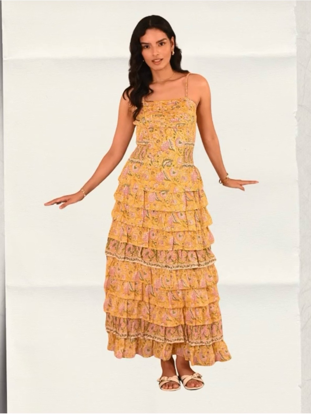 Salrosa  frill maxi dress